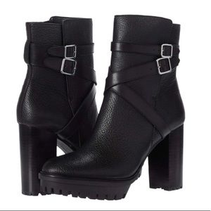 Vince Camuto Elisen Leather Platform Lug Sole Booties